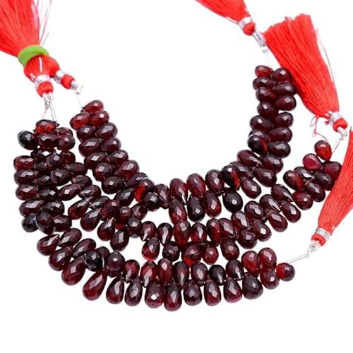 SELTENE GRÖSSE - AAA+ Roter Granat Edelstein 5x8mm-6x10mm facettierte Tropfen-Briolettes | 5" Strang | Natürliche rote Granat Halbedelsteinperlen SELTENE GRÖSSE - AAA+ Roter Granat Edelstein 5x8mm-6x10mm facettierte Tropfen-Briolettes | 5" Strang | Natürliche rote Granat Halbedelsteinperlen von INFINITY GEMS