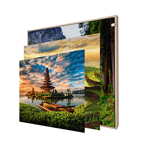INFORMA LED Bilderrahmen in Holz Optik, 3 Wechsel Bilderrahmenbezüge Thema Asien, Rahmenlos, 50 x 50 cm, 27 LEDs, austauschbare Motive mit UV Direktdruck INFORMA LED Bilderrahmen in Holz Optik, 3 Wechsel Bilderrahmenbezüge Thema Asien, Rahmenlos, 50 x 50 cm, 27 LEDs, austauschbare Motive mit UV Direktdruck von INFORMA