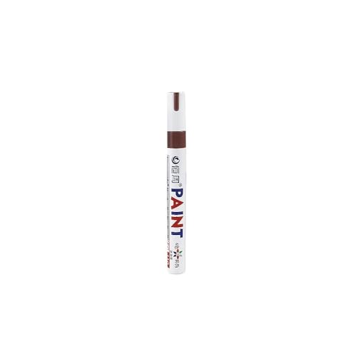 INFRI 1/3/6/12 Stück bunte Permanent-Marker, wasserfest, weiß, Reifenprofil, Gummigewebe, Farbe, Metallmalmarker (1 x braun) von INFRI
