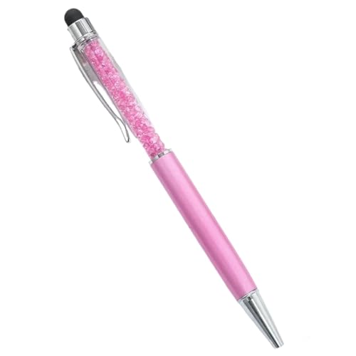 INFRI 10 Stück Kugelschreiber mit individuellem Logo, Diamant-Kristall-Kugelschreiber, personalisierbare Gravur, Namen, Touchscreen-Stifte für Schule, Geschenke, Werbung, Metallstift (Hellviolett) von INFRI