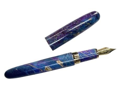INFRI Handgefertigter Füllfederhalter aus stabilisiertem Holz mit Lackmuster, lange Messerspitze, Tintenstift, Schule, Bürobedarf, Studenten, Schreiben, Geschenkstift (02, langes Messer 0,6–0,95 mm) INFRI Handgefertigter Füllfederhalter aus stabilisiertem Holz mit Lackmuster, lange Messerspitze, Tintenstift, Schule, Bürobedarf, Studenten, Schreiben, Geschenkstift (02, langes Messer 0,6–0,95 mm) von INFRI