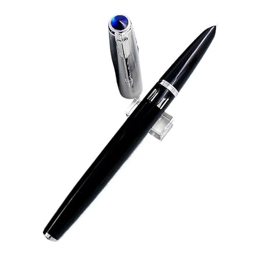 INFRI Transparenter Füllfederhalter mit versteckter EF/F-Feder, Schreibwaren, Schule, Bürobedarf, Schreibwaren, glatte Tinte, Stifte mit Box (Schwarz, F 0,5 mm) von INFRI