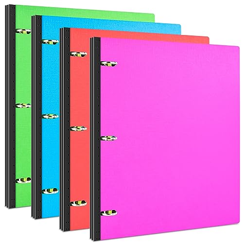 INFUN Teleskop-3-Ringbuch – 4 Stück, tragbarer Kunststoffordner mit Teleskoprücken, 3-Ringbuch mit faltbarem Vorderdeckel, hält 21,6 x 27,9 cm Papier für Schule, Büro und Zuhause von INFUN