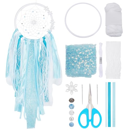 INFUNIY Traumfänger-Set Mit Schneeflocke, Großes Traumfänger-Set Zum Selbermachen, Blaues Traumfänger-Bastelset, Basteln Sie Ihren Eigenen Traumfänger Mit Anleitung Für Jugendzimmer, Wanddekoration, G INFUNIY Traumfänger-Set Mit Schneeflocke, Großes Traumfänger-Set Zum Selbermachen, Blaues Traumfänger-Bastelset, Basteln Sie Ihren Eigenen Traumfänger Mit Anleitung Für Jugendzimmer, Wanddekoration, G von INFUNLY