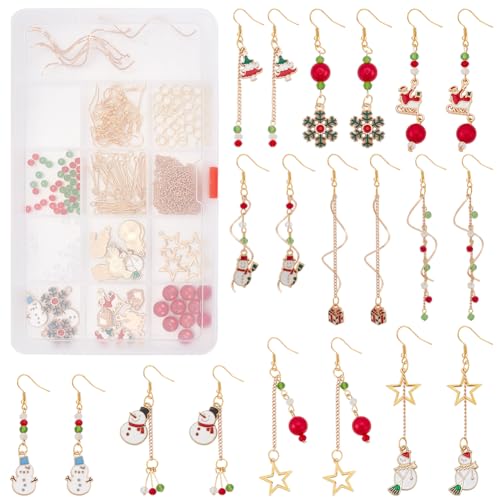 INFUNLY 1 Box DIY 10 Paar Weihnachts Ohrringe Aus Gold Mit Schneemann Motiv Schneeflocke Weihnachtsmann Geschenkbox Charm Anhänger Weihnachtsbaum Emaille Gold Charms Zur Herstellung von Schmuck Und Oh INFUNLY 1 Box DIY 10 Paar Weihnachts Ohrringe Aus Gold Mit Schneemann Motiv Schneeflocke Weihnachtsmann Geschenkbox Charm Anhänger Weihnachtsbaum Emaille Gold Charms Zur Herstellung von Schmuck Und Oh von INFUNLY