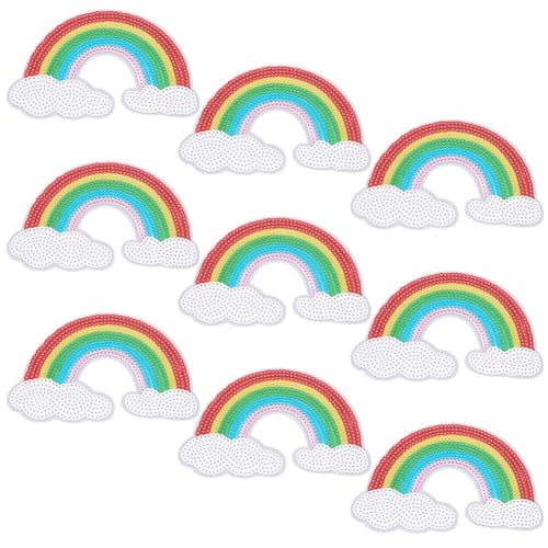INFUNLY 10 Stück 20x13 cm/7.9x5.1 Zoll Pailletten-Regenbogen-Aufbügler, Pailletten-Regenbogen, Aufnäher, Regenbogen-Pailletten-Stoffapplikation, Bügel- Und Nähzubehör Für Kleidung, Jeans, Jacken, Tasc INFUNLY 10 Stück 20x13 cm/7.9x5.1 Zoll Pailletten-Regenbogen-Aufbügler, Pailletten-Regenbogen, Aufnäher, Regenbogen-Pailletten-Stoffapplikation, Bügel- Und Nähzubehör Für Kleidung, Jeans, Jacken, Tasc von INFUNLY