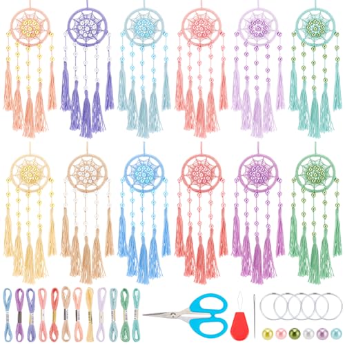 INFUNLY 12 Set DIY Mini Traumfänger Set Mit Glasperlen Buntes Kleines Traumfänger Set Mit Anleitung Boho Traumfänger Bastelset für Taschenanhänger Autospiegel Anhänger Schlafzimmerdekor INFUNLY 12 Set DIY Mini Traumfänger Set Mit Glasperlen Buntes Kleines Traumfänger Set Mit Anleitung Boho Traumfänger Bastelset für Taschenanhänger Autospiegel Anhänger Schlafzimmerdekor von INFUNLY