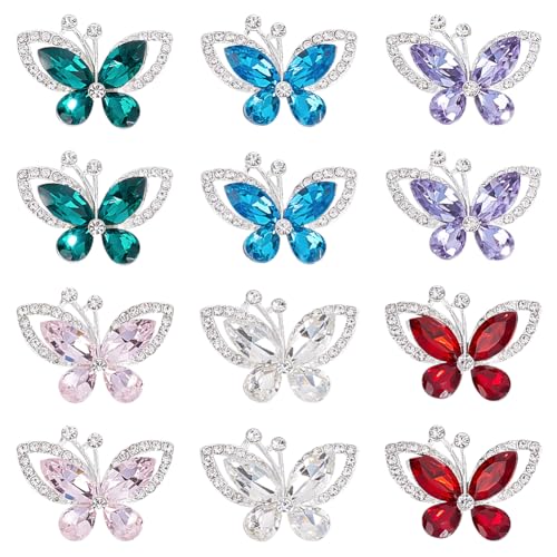INFUNLY 12 Stück 6 Stile Kristall Schmetterlingsornament Flache Rückseite Kristall Schmetterling Diamant Verzierung Glänzende Schmetterlings Strassknöpfe Dekor Für Zuhause Knöpfe Kleidung Schuhe Hüte INFUNLY 12 Stück 6 Stile Kristall Schmetterlingsornament Flache Rückseite Kristall Schmetterling Diamant Verzierung Glänzende Schmetterlings Strassknöpfe Dekor Für Zuhause Knöpfe Kleidung Schuhe Hüte von INFUNLY