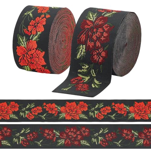 INFUNLY 2 Stück 7.7 Yard Vintage Jacquardband 1.96" breit Boho Bestickter Jacquardbesatz Ethnisches Nähen Gewebtes Band Blumenbesatz Fransen Für Ramadan Nähen Kleidung Tasche Vorhang Riemen Dekor INFUNLY 2 Stück 7.7 Yard Vintage Jacquardband 1.96" breit Boho Bestickter Jacquardbesatz Ethnisches Nähen Gewebtes Band Blumenbesatz Fransen Für Ramadan Nähen Kleidung Tasche Vorhang Riemen Dekor von INFUNLY