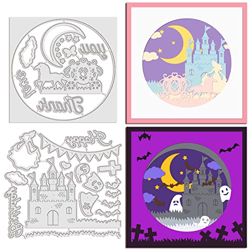 INFUNLY 2 stücke Schloss Stanzformen Metallfee Stanzformen Kürbis Wagen Prinzessin Halloween Stil Prägeschablone Für Kartenherstellung Scrapbooking INFUNLY 2 stücke Schloss Stanzformen Metallfee Stanzformen Kürbis Wagen Prinzessin Halloween Stil Prägeschablone Für Kartenherstellung Scrapbooking von INFUNLY