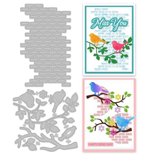 INFUNLY 2 x Baumzweig-Stanzformen für Kartenherstellung, Hintergrund, Wand, Metall-Stanzformen, Vögel, Baum, Prägeschablonen für DIY, Scrapbooking, Basteln, Album, Papier, Kartendekoration INFUNLY 2 x Baumzweig-Stanzformen für Kartenherstellung, Hintergrund, Wand, Metall-Stanzformen, Vögel, Baum, Prägeschablonen für DIY, Scrapbooking, Basteln, Album, Papier, Kartendekoration von INFUNLY