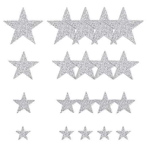 INFUNLY 20 Stück 5 Größen Sterne Strass Aufnäher Zum Aufbügeln Für Kleidung Sterne Bestickte Kleidung Aufnäher Für Stoff Kleidung Hut Jacke Jeans Reparatur Dekoration von INFUNLY