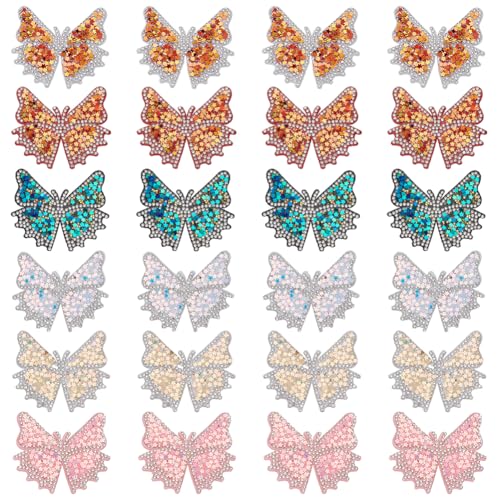 INFUNLY 24 Stück Chromatische Schmetterling Strass Aufnäher Schmetterling Glitzernde Strass Applikation Reparaturflicken Schmetterlings Perlen Strass Aufnäher Für DIY Kleidung Tasche Hut Jeans Jacke K INFUNLY 24 Stück Chromatische Schmetterling Strass Aufnäher Schmetterling Glitzernde Strass Applikation Reparaturflicken Schmetterlings Perlen Strass Aufnäher Für DIY Kleidung Tasche Hut Jeans Jacke K von INFUNLY