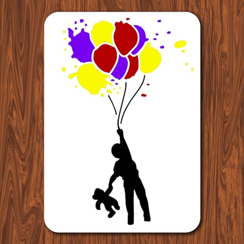 INFUNLY 29.7x21 cm/11.6 x 8.2 Zoll Banksy-Malschablone „Die Person, Die Den Ballon Hält“, Wiederverwendbare Banksy-Straßen-Draffiti-Schablone, Banksy-Stil-Muster-Kunstschablone Zum Malen Auf Wandflies INFUNLY 29.7x21 cm/11.6 x 8.2 Zoll Banksy-Malschablone „Die Person, Die Den Ballon Hält“, Wiederverwendbare Banksy-Straßen-Draffiti-Schablone, Banksy-Stil-Muster-Kunstschablone Zum Malen Auf Wandflies von INFUNLY