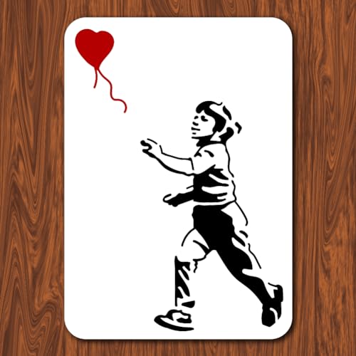 INFUNLY 29.7x21 cm/11.6 x 8.2 Zoll Banksy-Malschablone „The Boy Chasing Balloons“, Wiederverwendbare Banksy-Straßen-Draffiti-Schablone, Banksy-Stil-Muster-Kunstschablone Zum Bemalen von Wänden, Fliese INFUNLY 29.7x21 cm/11.6 x 8.2 Zoll Banksy-Malschablone „The Boy Chasing Balloons“, Wiederverwendbare Banksy-Straßen-Draffiti-Schablone, Banksy-Stil-Muster-Kunstschablone Zum Bemalen von Wänden, Fliese von INFUNLY