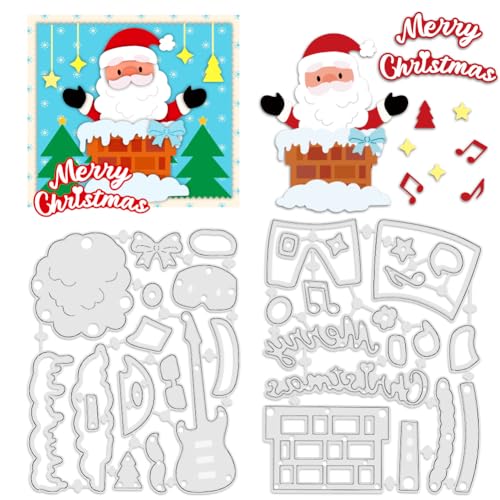 INFUNLY 2er-Set lustige Weihnachtsmann-Stanzformen für Kartenherstellung, Gitarren, Stanzschablonen, Schleifen, Weihnachtsmann, Metall-Stanzformen, Musiknoten, Stanzschablonen für DIY, Scrapbooking INFUNLY 2er-Set lustige Weihnachtsmann-Stanzformen für Kartenherstellung, Gitarren, Stanzschablonen, Schleifen, Weihnachtsmann, Metall-Stanzformen, Musiknoten, Stanzschablonen für DIY, Scrapbooking von INFUNLY