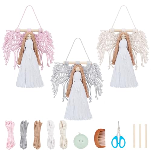 INFUNLY 3 Sets Makramee-Engel Zum Aufhängen An Der Wand DIY-Makramee-Engel-Set Für Anfänger Kleine Makramee-Sets Boho-Engel Makramee-Ornamente Makramee-Anhänger Zum Aufhängen Mit Anleitung INFUNLY 3 Sets Makramee-Engel Zum Aufhängen An Der Wand DIY-Makramee-Engel-Set Für Anfänger Kleine Makramee-Sets Boho-Engel Makramee-Ornamente Makramee-Anhänger Zum Aufhängen Mit Anleitung von INFUNLY
