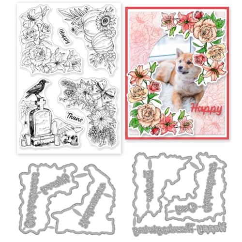 INFUNLY 3 Stück Holiday Corners Valentinstag Ostern Stanzformen Und Transparente Silikonstempel Set Frohe Weihnachten Stempel Und Stanzform Für Frühling Herbst Kartenherstellung Scrapbooking Prägung INFUNLY 3 Stück Holiday Corners Valentinstag Ostern Stanzformen Und Transparente Silikonstempel Set Frohe Weihnachten Stempel Und Stanzform Für Frühling Herbst Kartenherstellung Scrapbooking Prägung von INFUNLY
