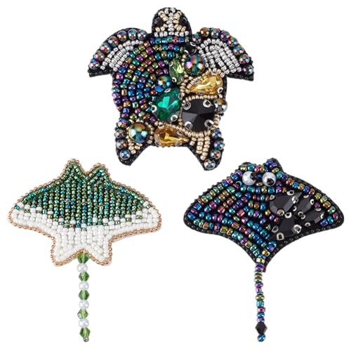 INFUNLY 3 Stück Ozean-Tiere, bestickte Strass-Patches mit Perlen, Kristall, zum Aufnähen, handgefertigte Teufelfisch-Stickerei-Applikation für Kleidung, DIY, Handwerk, Kleider, Hüte, Jacken, Taschen INFUNLY 3 Stück Ozean-Tiere, bestickte Strass-Patches mit Perlen, Kristall, zum Aufnähen, handgefertigte Teufelfisch-Stickerei-Applikation für Kleidung, DIY, Handwerk, Kleider, Hüte, Jacken, Taschen von INFUNLY