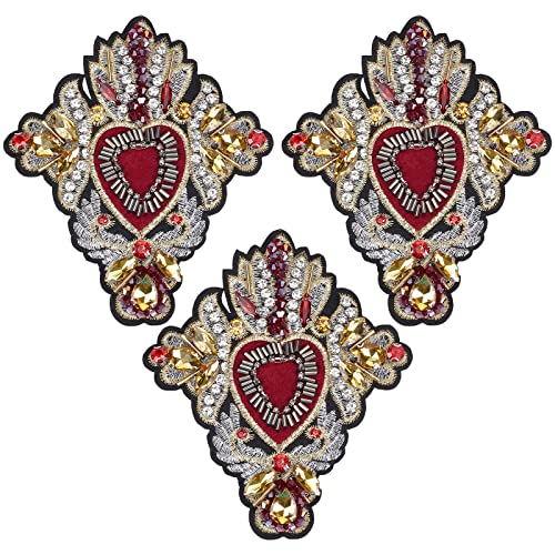 INFUNLY 3 Stück Perlen-Strass-Herz-Patches Zum Aufnähen Für Jacken, Stickerei, Perlen-Patch, Herz-Applikation, Patches Für Kleidung, Kleid, Jacken, Handtaschen, Schuhe, DIY-Dekoration INFUNLY 3 Stück Perlen-Strass-Herz-Patches Zum Aufnähen Für Jacken, Stickerei, Perlen-Patch, Herz-Applikation, Patches Für Kleidung, Kleid, Jacken, Handtaschen, Schuhe, DIY-Dekoration von INFUNLY