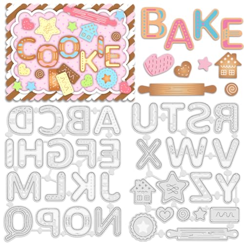 INFUNLY 34 Stück Keksbuchstaben Stanzformen für Kartenherstellung, Kekse, Alphabet, Stanzformen, Sterne, Metall-Stanzformen, Herz-Stanzformen für DIY, Scrapbooking, Album, dekorative INFUNLY 34 Stück Keksbuchstaben Stanzformen für Kartenherstellung, Kekse, Alphabet, Stanzformen, Sterne, Metall-Stanzformen, Herz-Stanzformen für DIY, Scrapbooking, Album, dekorative von INFUNLY