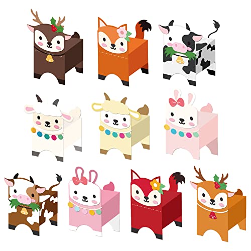 INFUNLY 3D-Tier-Stanzformen DIY-Geschenkbox Stanzformen Für Die Kartenherstellung Niedliches Kaninchen Fuchs Süßigkeitenbox Metallstanzungen DIY-Geschenkverpackung Für Weihnachten Halloween Partys von INFUNLY