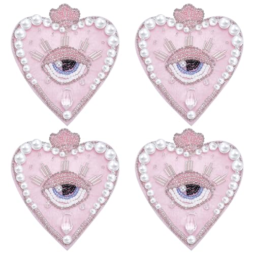 INFUNLY 4 Stück Perlenflicken Mit Bösen Augen Und Herzen Zum Aufnähen Rosa Strass Applikation Mit Herzmotiv Perlen Kristall Herz Patch Für Kleidung Jeans Jacken Handtaschen Schuhe DIY Dekoration INFUNLY 4 Stück Perlenflicken Mit Bösen Augen Und Herzen Zum Aufnähen Rosa Strass Applikation Mit Herzmotiv Perlen Kristall Herz Patch Für Kleidung Jeans Jacken Handtaschen Schuhe DIY Dekoration von INFUNLY