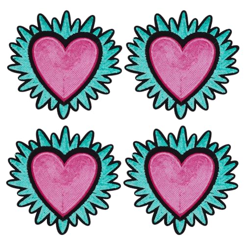 INFUNLY 4 Stück Rotes Herz-Pailletten-Applikation, Bestickt, Zum Aufbügeln, Große, Glänzende Pailletten-Patches, Verzierungen, DIY-Patch, Pailletten-Applikation Für T-Shirts, Kleidung, Jeans, Jacken, INFUNLY 4 Stück Rotes Herz-Pailletten-Applikation, Bestickt, Zum Aufbügeln, Große, Glänzende Pailletten-Patches, Verzierungen, DIY-Patch, Pailletten-Applikation Für T-Shirts, Kleidung, Jeans, Jacken, von INFUNLY