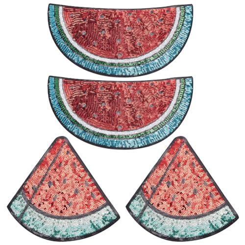 INFUNLY 4 x Pailletten-Wassermelonen-Flicken zum Aufbügeln, glänzende Früchte, zum Aufnähen, Wassermelonenscheiben, Stickerei-Flicken für DIY-Kleidung, Jeans, Taschen, Jacken, Rucksäcke, Hüte INFUNLY 4 x Pailletten-Wassermelonen-Flicken zum Aufbügeln, glänzende Früchte, zum Aufnähen, Wassermelonenscheiben, Stickerei-Flicken für DIY-Kleidung, Jeans, Taschen, Jacken, Rucksäcke, Hüte von INFUNLY