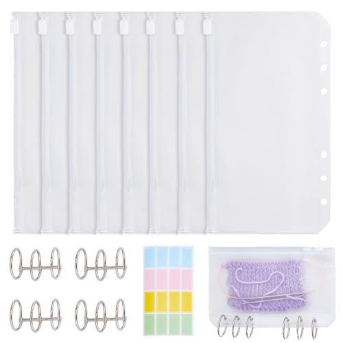 INFUNLY 40 Stück A6 Ordnertaschen Durchsichtiges Stricknadeletui Selbstdichtende Ordnertasche Mit 6 Löchern 7x4" wasserdichte PVC Beutel Mit 10 Blatt Aufkleber 4 x Binderring Zum Sammeln Und Sortieren INFUNLY 40 Stück A6 Ordnertaschen Durchsichtiges Stricknadeletui Selbstdichtende Ordnertasche Mit 6 Löchern 7x4" wasserdichte PVC Beutel Mit 10 Blatt Aufkleber 4 x Binderring Zum Sammeln Und Sortieren von INFUNLY