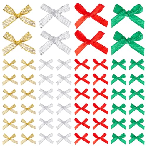 INFUNLY 400 Stück 4 Farbige Mini Weihnachtsschleifen Vorgebundene Schleifen Aus Satinband Zum Binden Für DIY Basteln Winzige Schleifen Metallische Satinschleife Rotgoldene Weihnachtsschleifen Zum Verp INFUNLY 400 Stück 4 Farbige Mini Weihnachtsschleifen Vorgebundene Schleifen Aus Satinband Zum Binden Für DIY Basteln Winzige Schleifen Metallische Satinschleife Rotgoldene Weihnachtsschleifen Zum Verp von INFUNLY