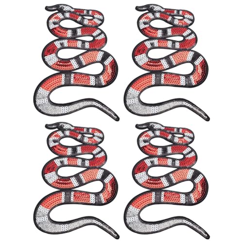 INFUNLY 4PCS Pailletten Schlange Aufnäher Aufbügeln Schlange Patches Großer glitzernder Perlen-Schlangen-Aufnäher Aufnähbare Schlangen-Applikationen DIY Gestickte Aufnäher für Kleidung Taschen Hüte INFUNLY 4PCS Pailletten Schlange Aufnäher Aufbügeln Schlange Patches Großer glitzernder Perlen-Schlangen-Aufnäher Aufnähbare Schlangen-Applikationen DIY Gestickte Aufnäher für Kleidung Taschen Hüte von INFUNLY
