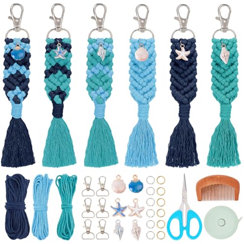 INFUNLY Makramee-Schlüsselanhänger-Set Mit Meeresmotiv Für Erwachsene Und Anfänger - DIY-Set Mit Anleitung, Video Und Quasten Für Autoschlüssel INFUNLY Makramee-Schlüsselanhänger-Set Mit Meeresmotiv Für Erwachsene Und Anfänger - DIY-Set Mit Anleitung, Video Und Quasten Für Autoschlüssel von INFUNLY