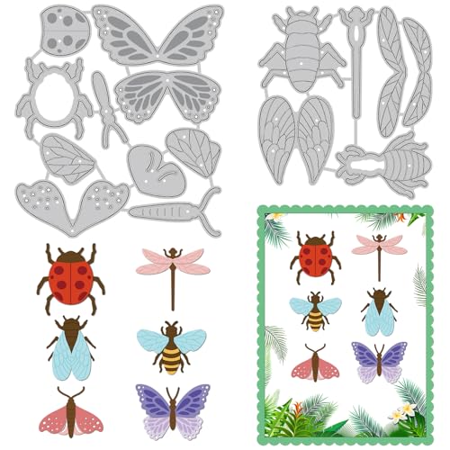 INFUNLY 6 Stück/Set Insekten-Stanzformen 3D Metall Schmetterlings-Stanzformen Libelle-Stanzformen für die Kartenherstellung Prägeschablonen-Vorlage für Heimwerker Bastelarbeiten Alben Papier INFUNLY 6 Stück/Set Insekten-Stanzformen 3D Metall Schmetterlings-Stanzformen Libelle-Stanzformen für die Kartenherstellung Prägeschablonen-Vorlage für Heimwerker Bastelarbeiten Alben Papier von INFUNLY