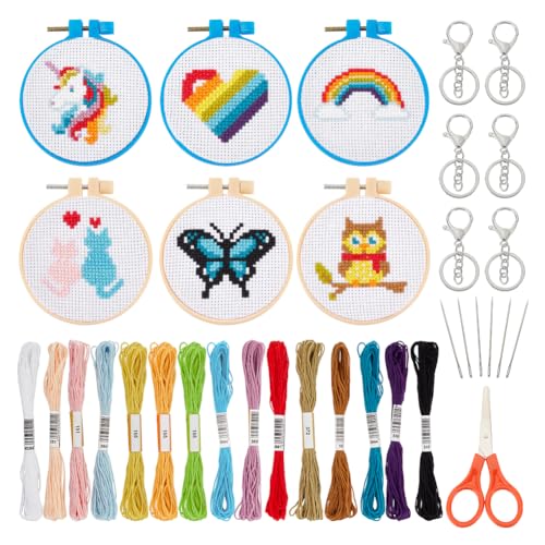 INFUNLY 6 gestempelte Kreuzstich-Sets Für Kinder Tiermuster DIY-Sticksets Für Anfänger Mit Anleitung Für Weihnachtliche Rucksackanhänger Ornamente Und Nadelhandwerk INFUNLY 6 gestempelte Kreuzstich-Sets Für Kinder Tiermuster DIY-Sticksets Für Anfänger Mit Anleitung Für Weihnachtliche Rucksackanhänger Ornamente Und Nadelhandwerk von INFUNLY