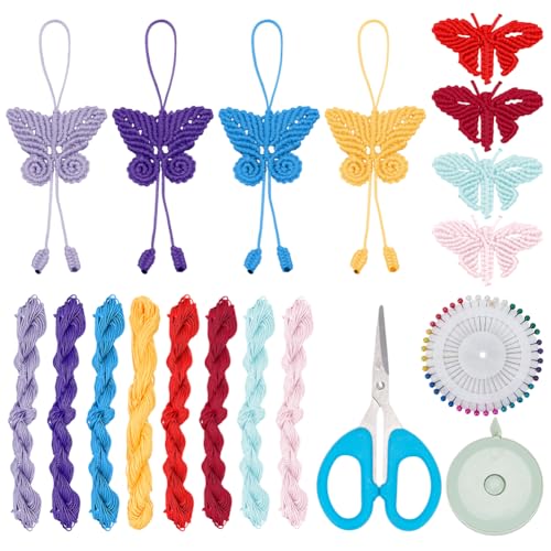 INFUNLY 8 Set DIY Makramee Schmetterling Kits bunte Jade Faden Schmetterlinge Kit mit Anleitung DIY Makramee Schmetterling hängende Ornament Kit für Auto Schlüssel Geldbeutel Tasche Telefon Charm INFUNLY 8 Set DIY Makramee Schmetterling Kits bunte Jade Faden Schmetterlinge Kit mit Anleitung DIY Makramee Schmetterling hängende Ornament Kit für Auto Schlüssel Geldbeutel Tasche Telefon Charm von INFUNLY