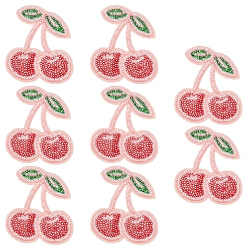 INFUNLY 8 Stück Kirsch Perlen Aufnäher Mit Strass Pailletten Grüne Blätter Kirsch Aufnäher Für Kleidung Obst Kirsch Strass Aufnäher Zum Aufnähen Handgefertigte DIY Aufnäher Applikation Für Taschen Hüt INFUNLY 8 Stück Kirsch Perlen Aufnäher Mit Strass Pailletten Grüne Blätter Kirsch Aufnäher Für Kleidung Obst Kirsch Strass Aufnäher Zum Aufnähen Handgefertigte DIY Aufnäher Applikation Für Taschen Hüt von INFUNLY