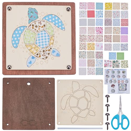 INFUNLY DIY Kunstset Aus Stoff Und Holz Mit Meeresschildkröten 6.7"×6.7" Schildkröten Kunstset Aus Walnussholz Mit Steppstoff Holzbastelset Mit Anleitung Tiermuster Poke In Kunstsets INFUNLY DIY Kunstset Aus Stoff Und Holz Mit Meeresschildkröten 6.7"×6.7" Schildkröten Kunstset Aus Walnussholz Mit Steppstoff Holzbastelset Mit Anleitung Tiermuster Poke In Kunstsets von INFUNLY