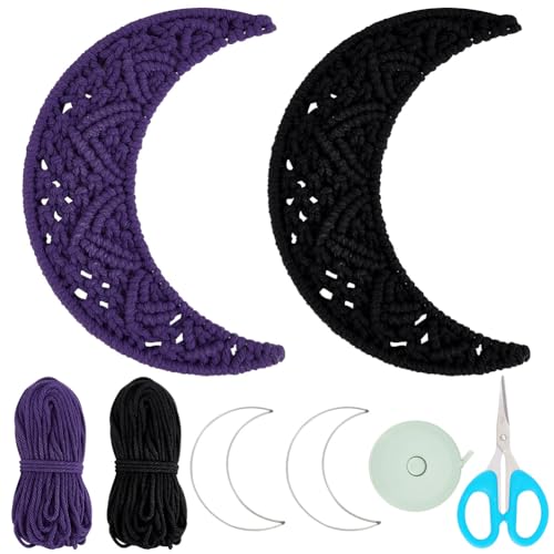 INFUNLY DIY Makramee-Halloween-Mond-Set Für Anfänger Mit Video-Tutorial Und Anleitung Halloween-Handgefertigte Dekorative Mond-Anhänger Halloween-Atmosphäre-Ornamente Für Hauswand- Und Fensterdekor INFUNLY DIY Makramee-Halloween-Mond-Set Für Anfänger Mit Video-Tutorial Und Anleitung Halloween-Handgefertigte Dekorative Mond-Anhänger Halloween-Atmosphäre-Ornamente Für Hauswand- Und Fensterdekor von INFUNLY