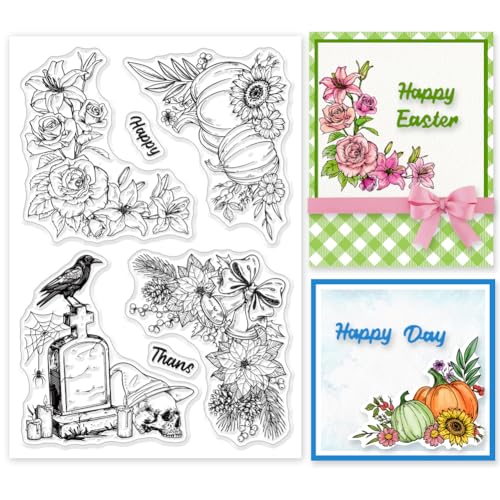 INFUNLY Transparente Silikon-Stempel für Kartengestaltung: Feiertage, Valentinstag, Ostern, Halloween, Frühling, Herbst - DIY Scrapbooking INFUNLY Transparente Silikon-Stempel für Kartengestaltung: Feiertage, Valentinstag, Ostern, Halloween, Frühling, Herbst - DIY Scrapbooking von INFUNLY