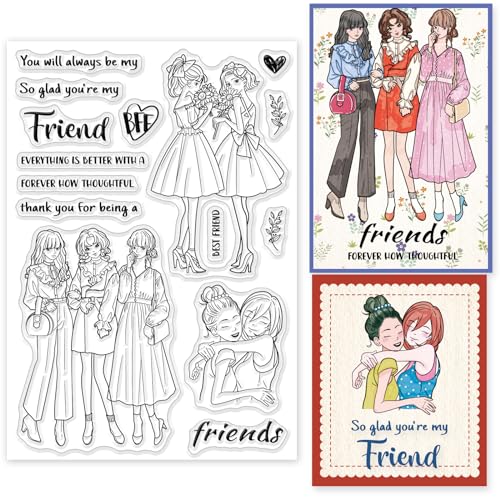 INFUNLY Freundschaft Dame Transparent Briefmarken 6.3x4.3" Bestie Am Besten Freund Silikon Stempel Zum Karte Herstellung Segen Text Transparent Briefmarken Mädchen Freund Stempel Zum Diy Scrapbooking INFUNLY Freundschaft Dame Transparent Briefmarken 6.3x4.3" Bestie Am Besten Freund Silikon Stempel Zum Karte Herstellung Segen Text Transparent Briefmarken Mädchen Freund Stempel Zum Diy Scrapbooking von INFUNLY