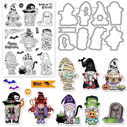 INFUNLY Halloween Zwerg Stanzschablone Stempel Set - Klar, Gummi & Silikon Stempel für Kartenherstellung, Basteln, Scrapbooking INFUNLY Halloween Zwerg Stanzschablone Stempel Set - Klar, Gummi & Silikon Stempel für Kartenherstellung, Basteln, Scrapbooking von INFUNLY