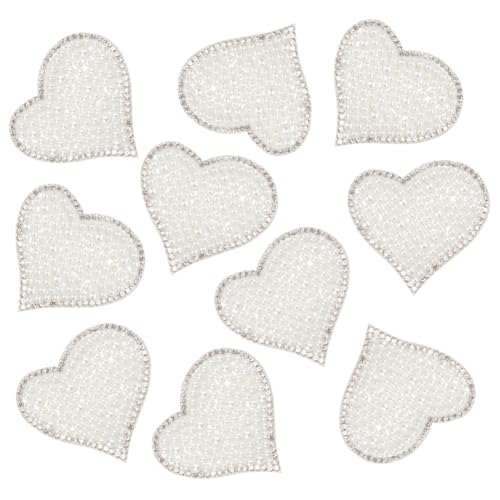 INFUNLY Herz-Aufnäher, Herzform, Strass-Patches für Kleidung, selbstklebend, weiße Perlen, Glitzer-Applikation, Patches für Kleidungsdekoration, Taschen, Schuhe, dekorative Reparatur und Bastelbedarf INFUNLY Herz-Aufnäher, Herzform, Strass-Patches für Kleidung, selbstklebend, weiße Perlen, Glitzer-Applikation, Patches für Kleidungsdekoration, Taschen, Schuhe, dekorative Reparatur und Bastelbedarf von INFUNLY