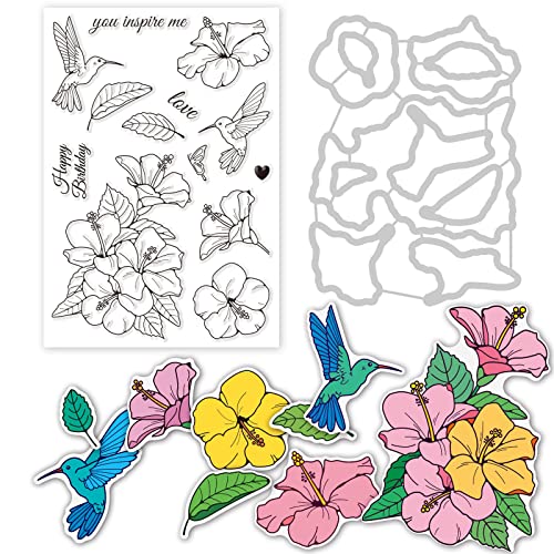 INFUNLY Hibiskus-Stanzformen, transparentes Stempel-Set, Blumen-Stanzformen, Silikonstempel, DIY-Prägung, 3D-Schablonenvorlage für Kartenherstellung, Dekoration und DIY Scrapbooking INFUNLY Hibiskus-Stanzformen, transparentes Stempel-Set, Blumen-Stanzformen, Silikonstempel, DIY-Prägung, 3D-Schablonenvorlage für Kartenherstellung, Dekoration und DIY Scrapbooking von INFUNLY
