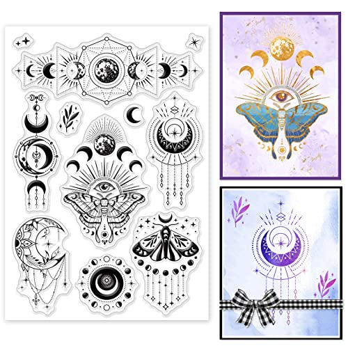 INFUNLY Klare Stempel Mondphase Silikonstempel Mond Traumfänger Gummistempel Transparent Böse Augen Motte Klarer Stempel Für Kartenherstellung DIY Scrapbooking Prägung Fotoalbum Dekor INFUNLY Klare Stempel Mondphase Silikonstempel Mond Traumfänger Gummistempel Transparent Böse Augen Motte Klarer Stempel Für Kartenherstellung DIY Scrapbooking Prägung Fotoalbum Dekor von INFUNLY