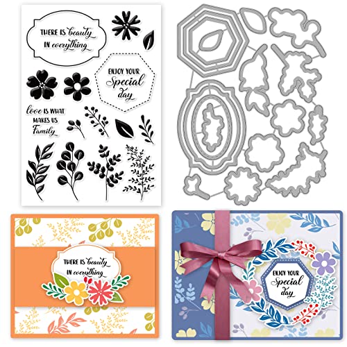 INFUNLY Label Stanzschablonen mit Blättern, klare Stempel und Stanzformen für Kartenherstellung, Word, Silikonstempel, Schnittschablonen für DIY, Scrapbooking, Fotoalbum, dekoratives Papier, Basteln, INFUNLY Label Stanzschablonen mit Blättern, klare Stempel und Stanzformen für Kartenherstellung, Word, Silikonstempel, Schnittschablonen für DIY, Scrapbooking, Fotoalbum, dekoratives Papier, Basteln, von INFUNLY