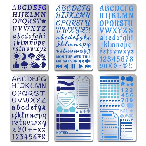INFUNLY Metall-Schablonen für Buchstaben, Zahlen, Edelstahl, Metall, Alphabet-Schablone, 14 x 8 cm, Kalender, graviert, Tagebuch, Schablone für Gravur, Malerei, Zeichnen, Scrapbooking, Lesezeichen INFUNLY Metall-Schablonen für Buchstaben, Zahlen, Edelstahl, Metall, Alphabet-Schablone, 14 x 8 cm, Kalender, graviert, Tagebuch, Schablone für Gravur, Malerei, Zeichnen, Scrapbooking, Lesezeichen von INFUNLY