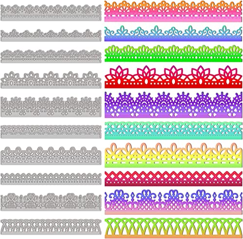 INFUNLY Metall Spitze Stanzformen Spitze Metall Prägeschablonen Spitze Blumenbordüre Stanzformen für Kartenherstellung Album Papier Karte Prägung Dekor DIY Handwerk Grußkarte Ostern von INFUNLY