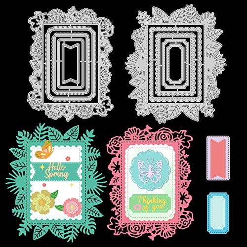 INFUNLY Nistrahmen gestanzt Spitze Blume Eage Metall gestanzt rechteckige Umrandungs-Stanzformen für Kartenherstellung DIY Scrapbooking Album dekorativ Prägepapierstanzen INFUNLY Nistrahmen gestanzt Spitze Blume Eage Metall gestanzt rechteckige Umrandungs-Stanzformen für Kartenherstellung DIY Scrapbooking Album dekorativ Prägepapierstanzen von INFUNLY