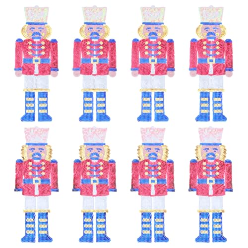 INFUNLY Nussknacker-Pailletten-Patches zum Aufbügeln, 2 Stile, Nussknacker, Pailletten-Stickerei, Urlaubs-Applikationen, glitzernde Nussknacker-Aufnäher, DIY, Verzierung für Kleidung, Kleid, Jacke INFUNLY Nussknacker-Pailletten-Patches zum Aufbügeln, 2 Stile, Nussknacker, Pailletten-Stickerei, Urlaubs-Applikationen, glitzernde Nussknacker-Aufnäher, DIY, Verzierung für Kleidung, Kleid, Jacke von INFUNLY